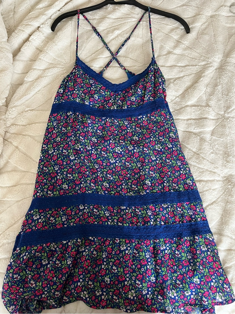 Abercrombie & Fitch Navy Floral Sundress with Pink & Green Accents